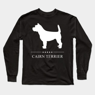 Cairn Terrier Dog White Silhouette Long Sleeve T-Shirt